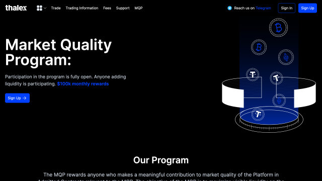 Screenshot Market Quality Program page